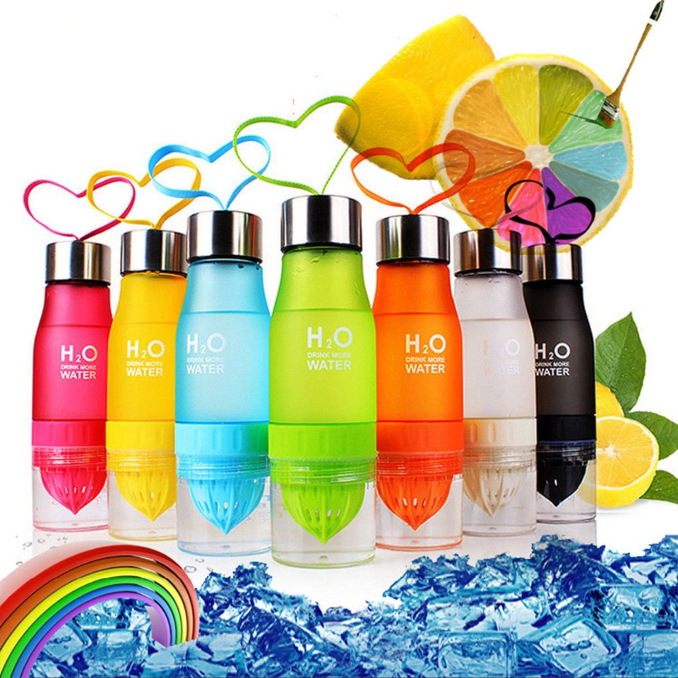 650ml Water Bottle plastic Fruit infusion bottle